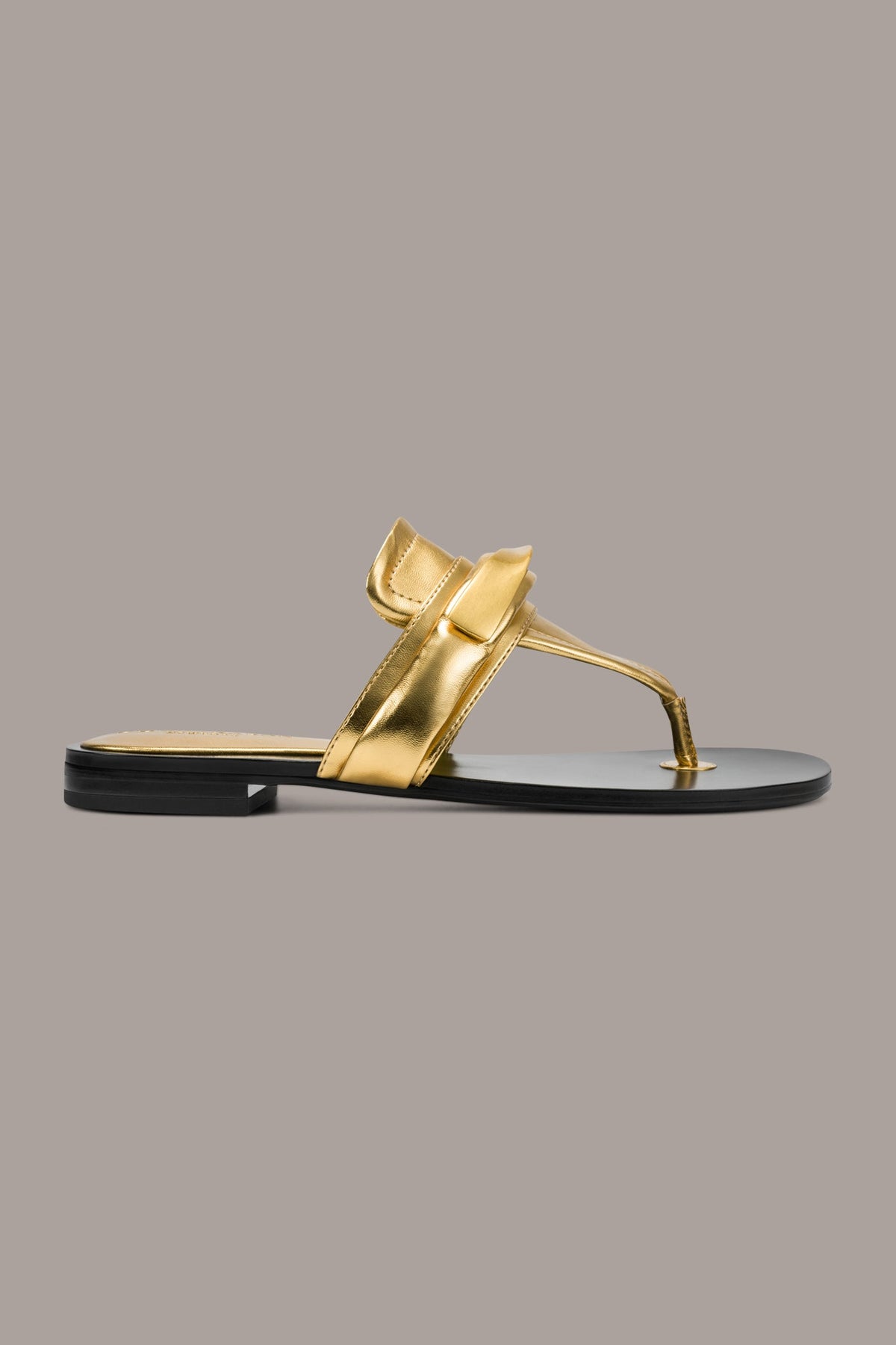 Donna Karan VELVET METALLIC THONG FLAT SANDAL