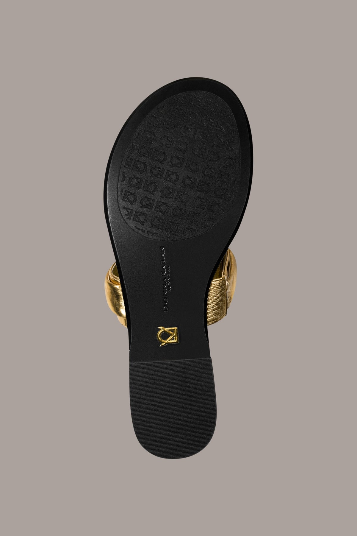 Donna Karan VELVET METALLIC THONG FLAT SANDAL