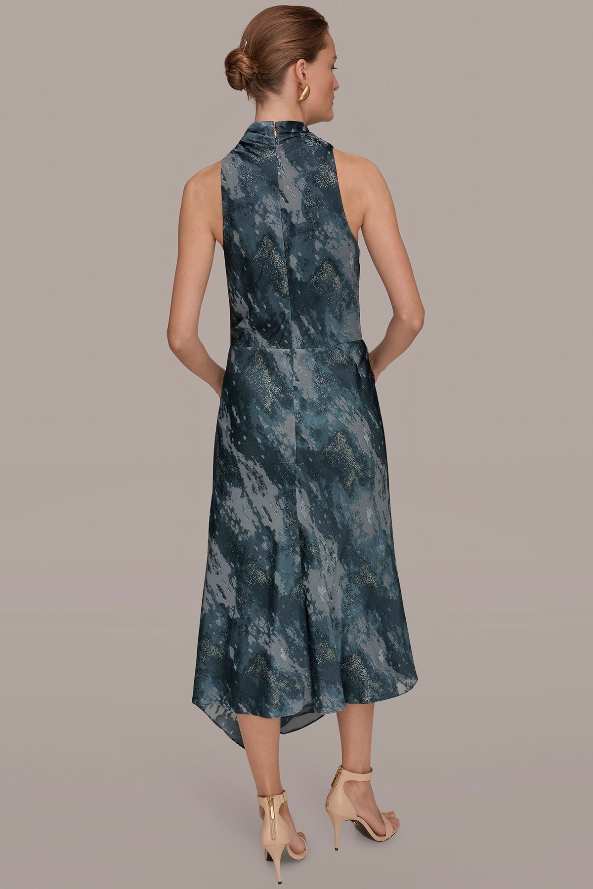 Donna Karan SLEEVELESS METALLIC BURNOUT DRESS