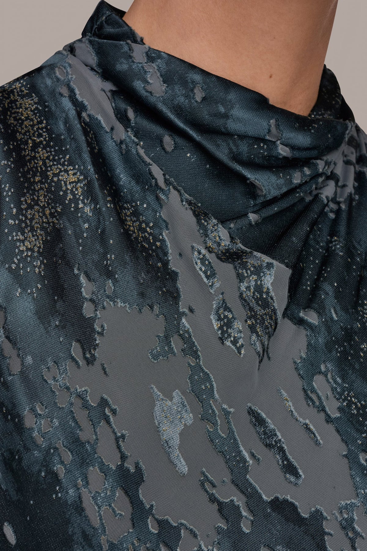 Donna Karan SLEEVELESS METALLIC BURNOUT DRESS