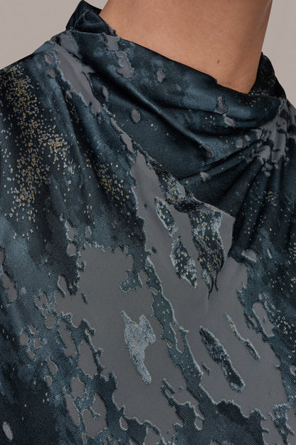 Donna Karan SLEEVELESS METALLIC BURNOUT DRESS