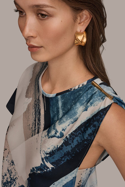 Donna Karan ASYMMETRICAL SHOULDER BLOUSE
