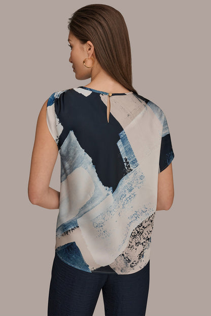 Donna Karan ASYMMETRICAL SHOULDER BLOUSE