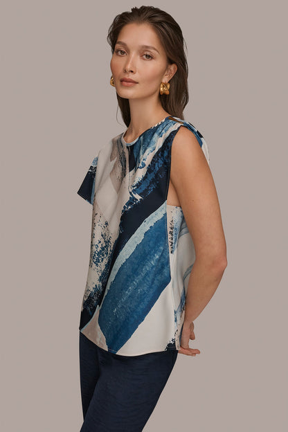 Donna Karan ASYMMETRICAL SHOULDER BLOUSE