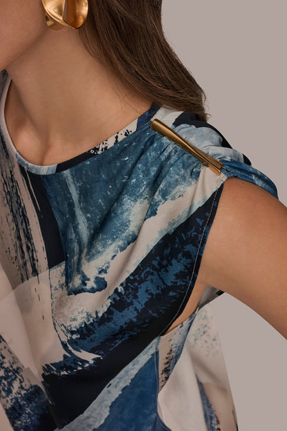 Donna Karan ASYMMETRICAL SHOULDER BLOUSE