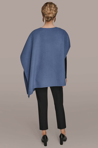 Donna Karan BUTTON-EMBELLISHED WOOL-BLEND CAPE