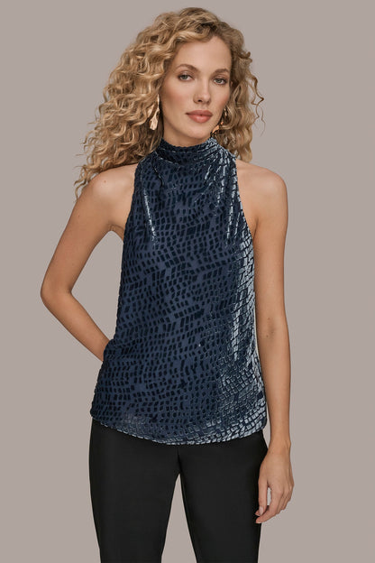 Donna Karan HIGH-NECK BURNOUT TOP