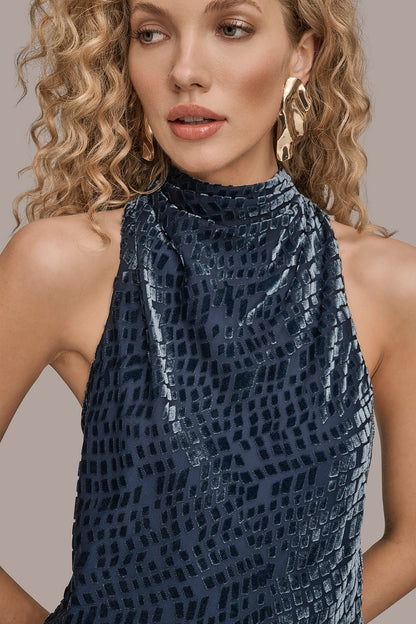 Donna Karan HIGH-NECK BURNOUT TOP