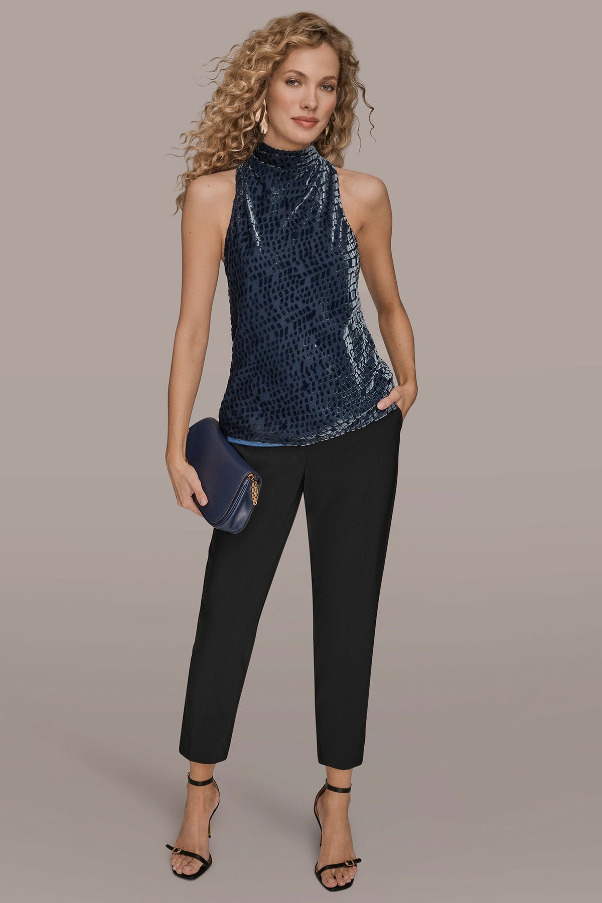 Donna Karan HIGH-NECK BURNOUT TOP