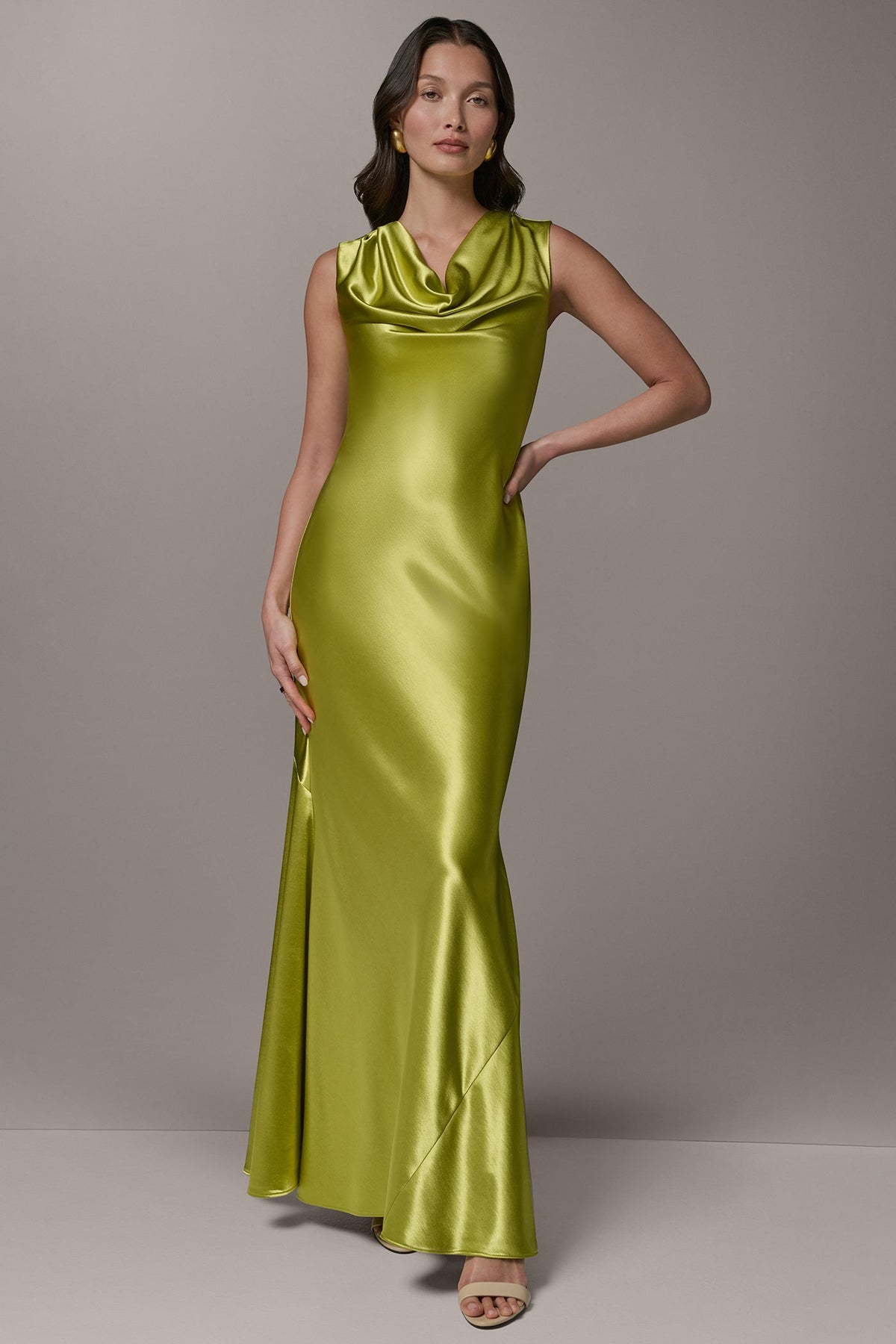 Donna Karan SLEEVELESS COWL-NECK GOWN