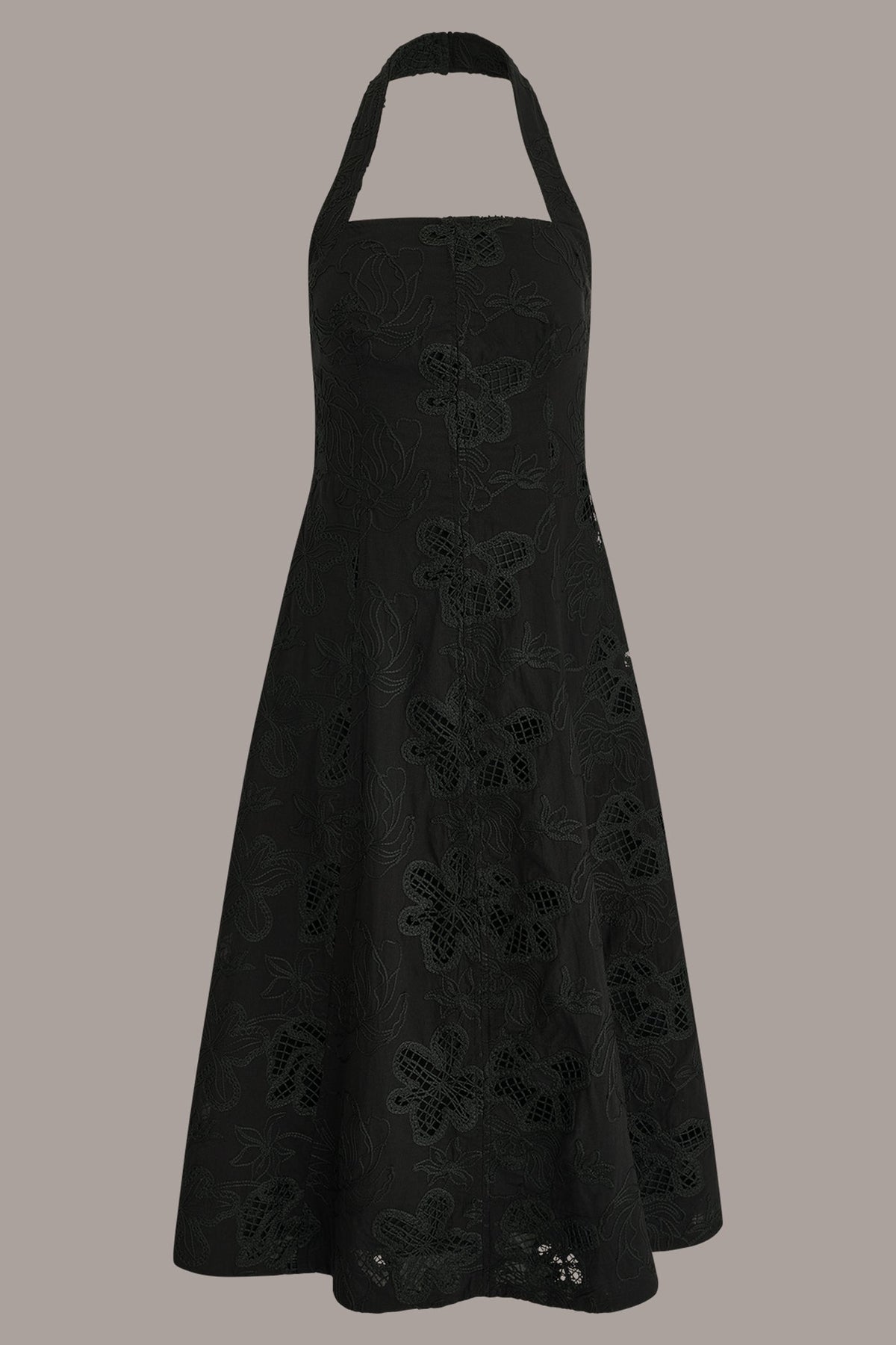 Donna Karan SLEEVELESS SWEETHEART MIDI HALTER DRESS