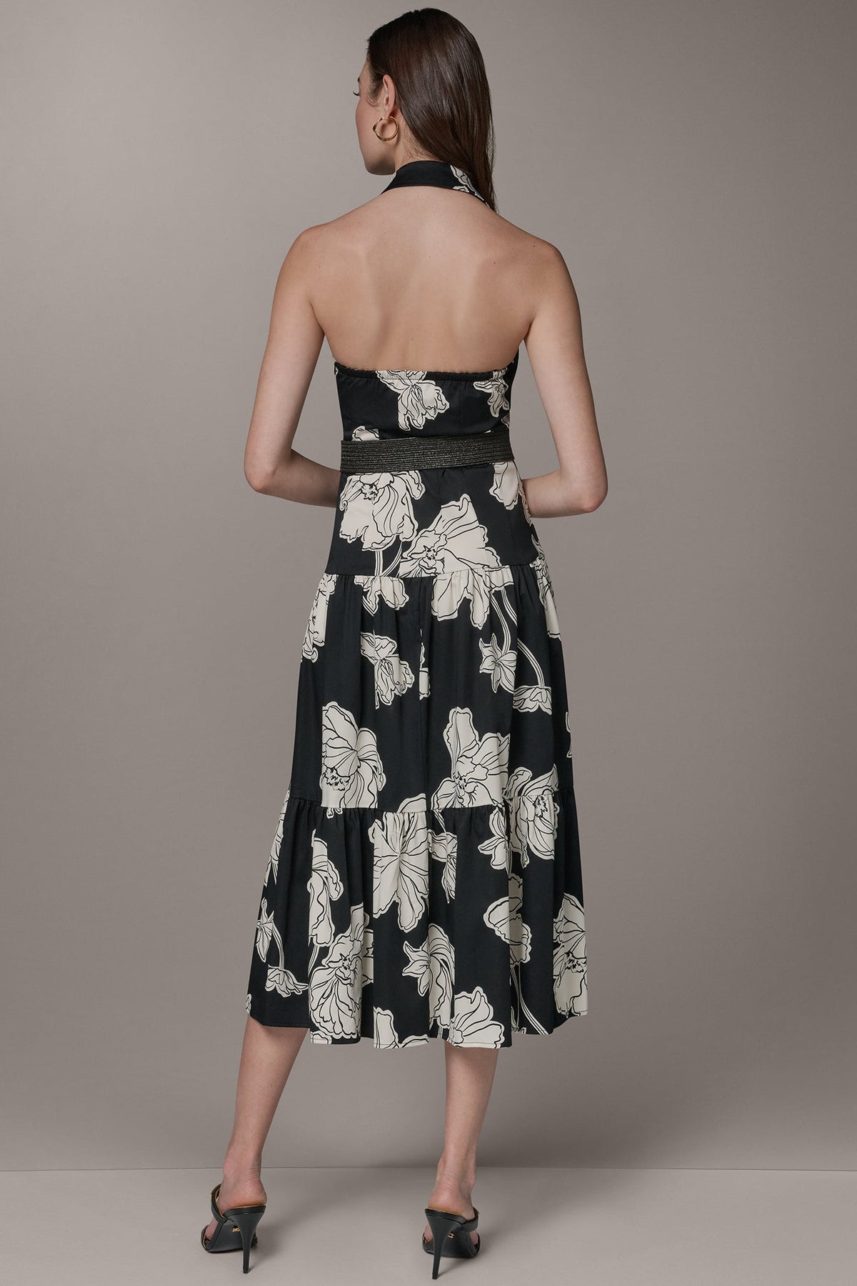 Donna Karan SLEEVELESS MIDI HALTER SHIRT DRESS
