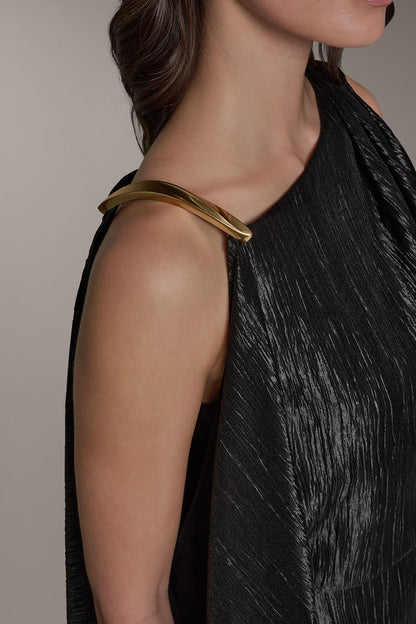 Donna Karan SLEEVELESS ASYMMETRIC MIDI DRESS