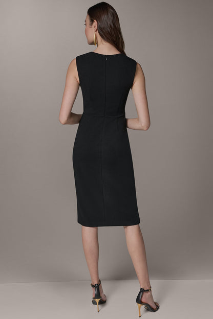 Donna Karan SLEEVELESS WRAP-EFFECT MIDI DRESS