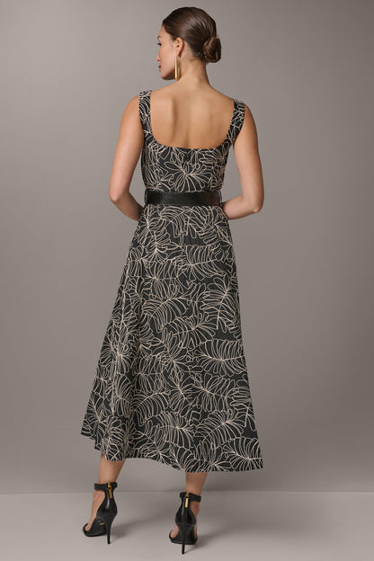 Donna Karan SLEEVELESS PLEATED MIDI A-LINE DRESS