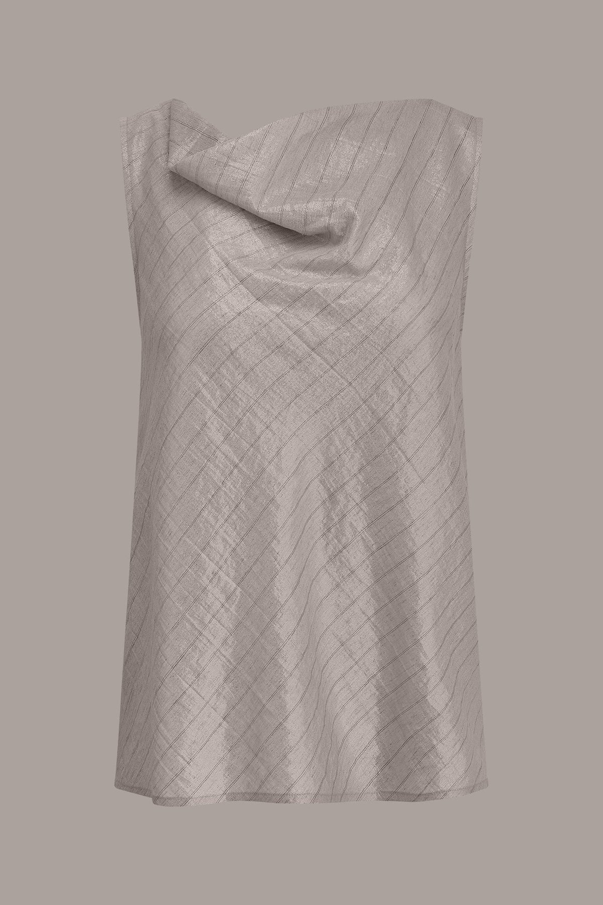 Donna Karan SLEEVELESS METALLIC PINSTRIPE TOP