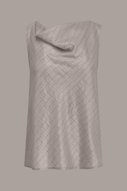 Donna Karan SLEEVELESS METALLIC PINSTRIPE TOP