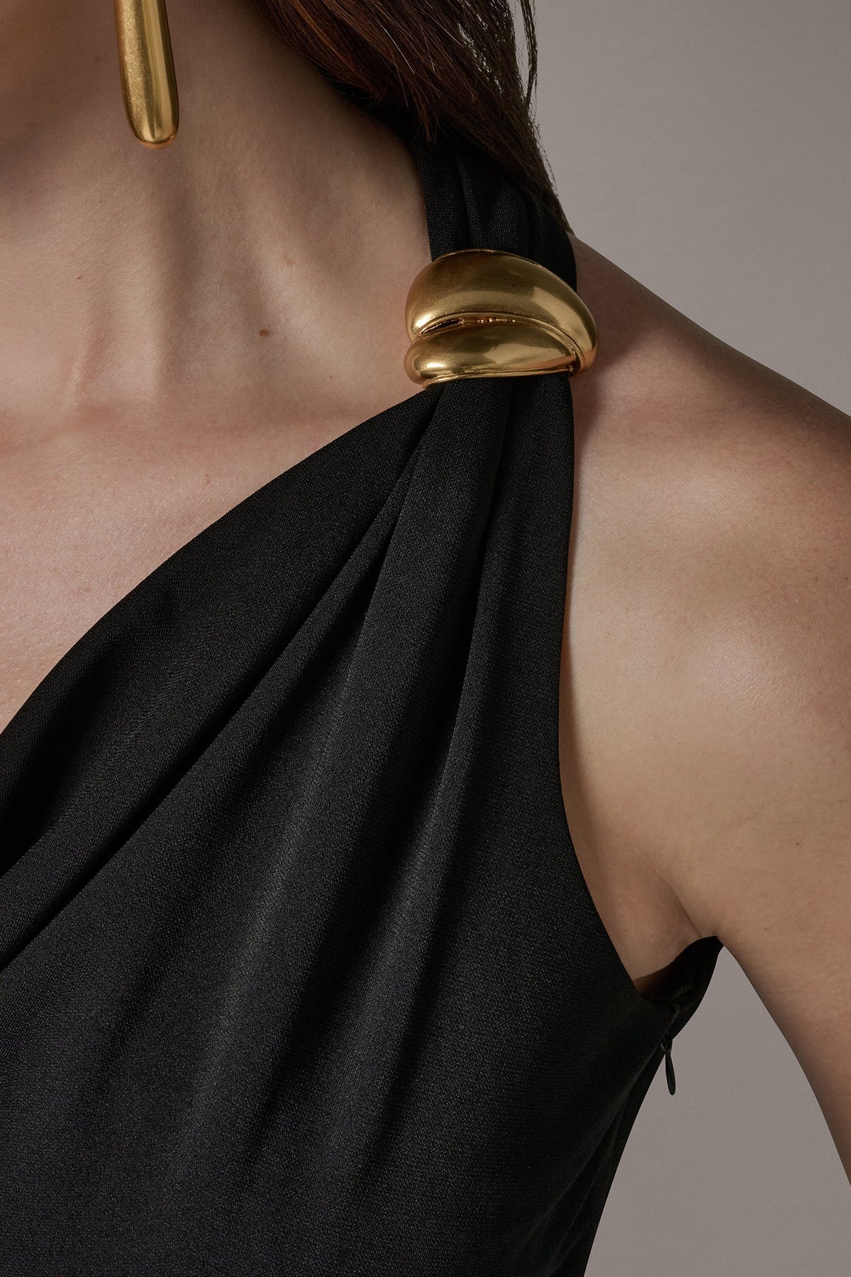 Donna Karan SLEEVELESS MIDI HALTER DRESS