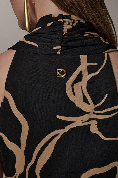 Donna Karan RUCHED V-NECK TOP