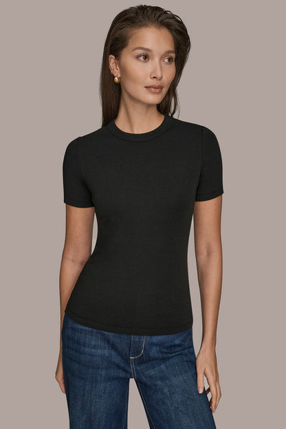 Donna Karan SHORT SLEEVE CREW NECK TEE