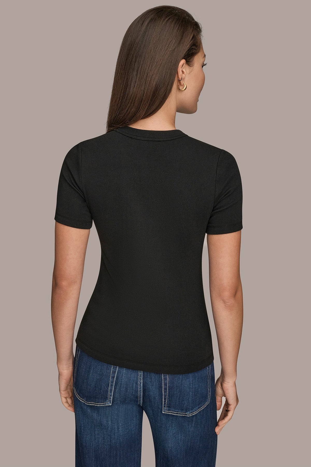 Donna Karan SHORT SLEEVE CREW NECK TEE