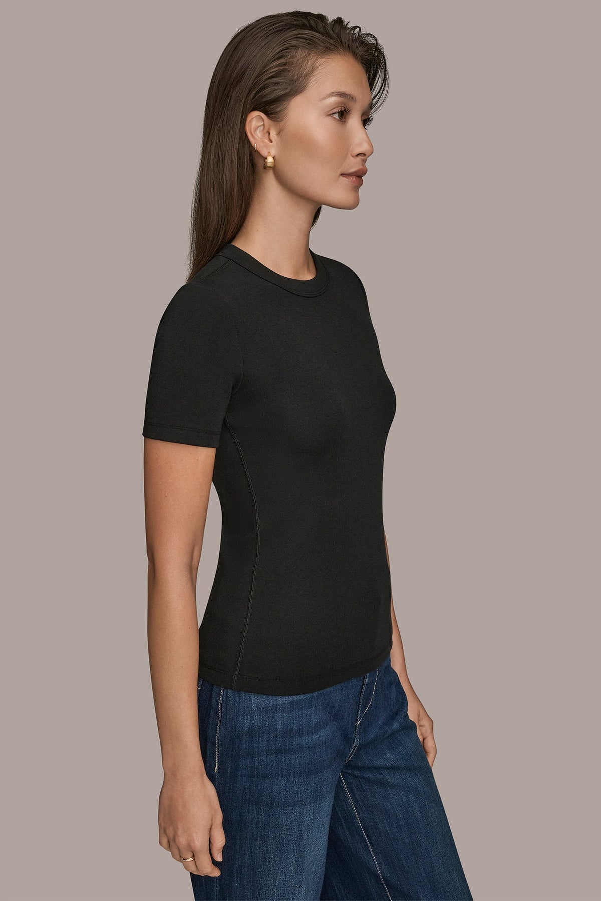 Donna Karan SHORT SLEEVE CREW NECK TEE
