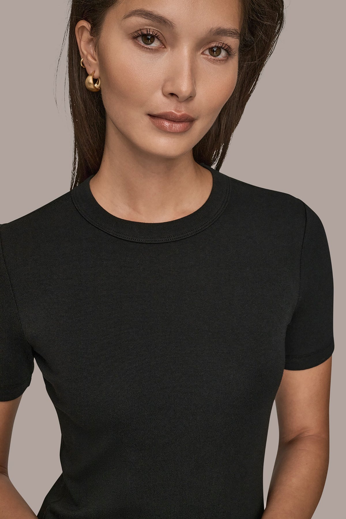 Donna Karan SHORT SLEEVE CREW NECK TEE