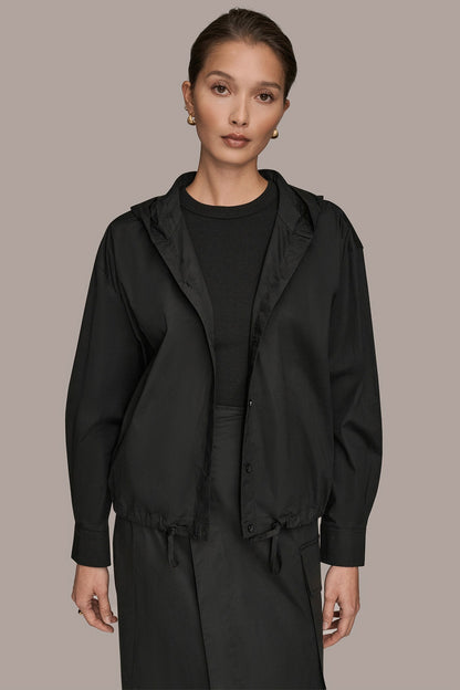 Donna Karan HOODED BUTTON-DOWN SHIRT