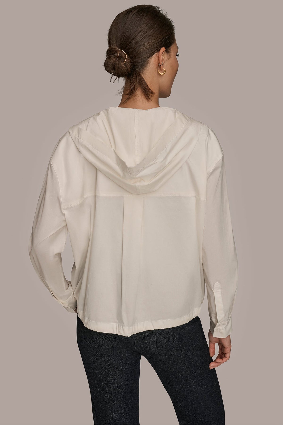 Donna Karan HOODED BUTTON-DOWN SHIRT