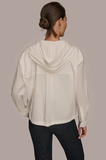 Donna Karan HOODED BUTTON-DOWN SHIRT