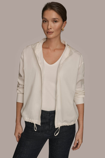 Donna Karan HOODED BUTTON-DOWN SHIRT