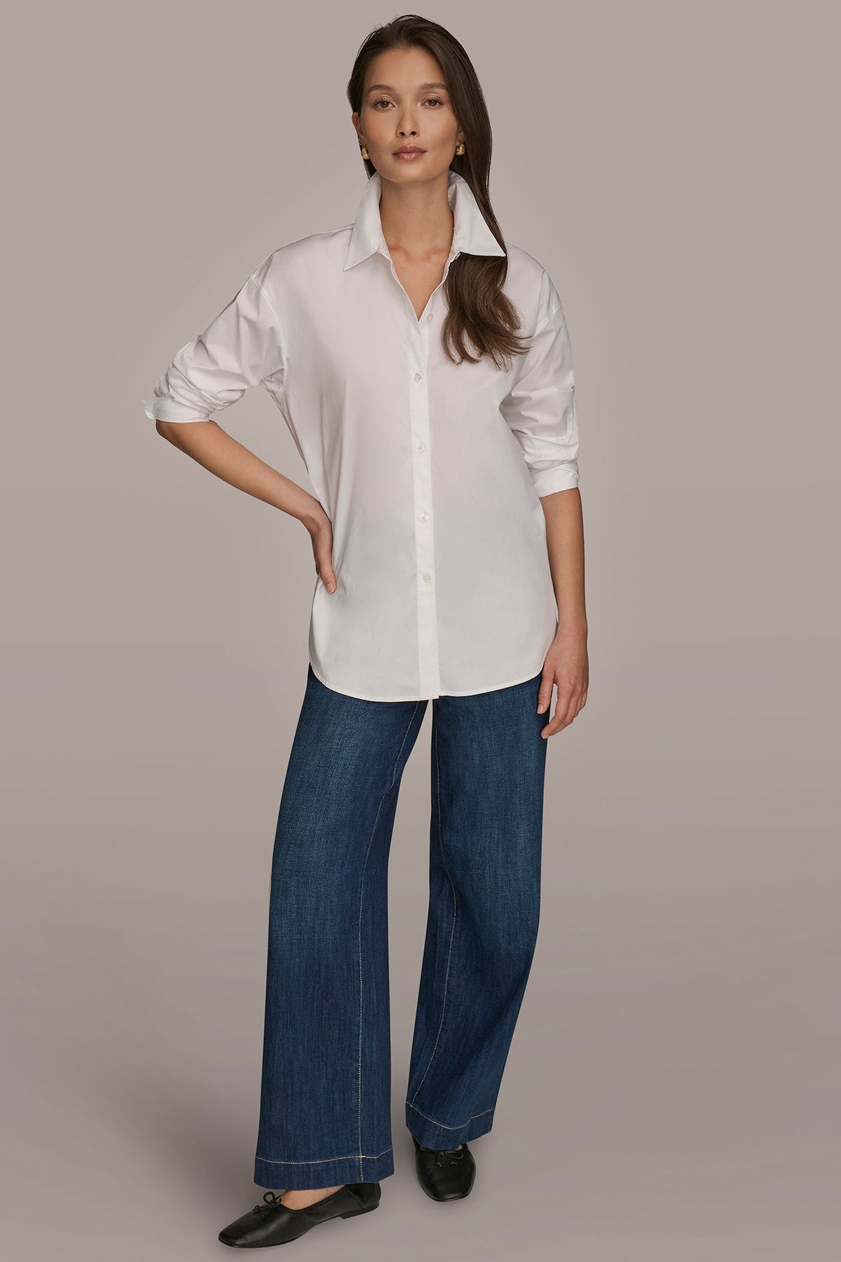 Donna Karan COTTON-POPLIN SHIRT