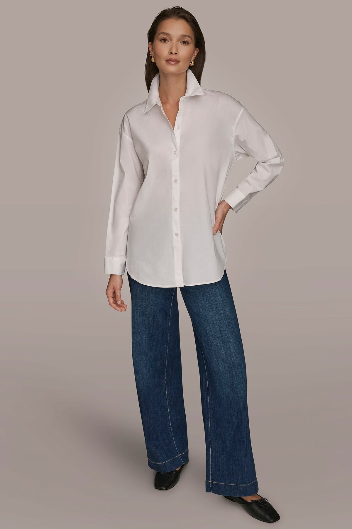 Donna Karan COTTON-POPLIN SHIRT