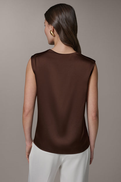 Donna Karan PLEATED SHOULDER BLOUSE