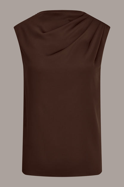 Donna Karan PLEATED SHOULDER BLOUSE