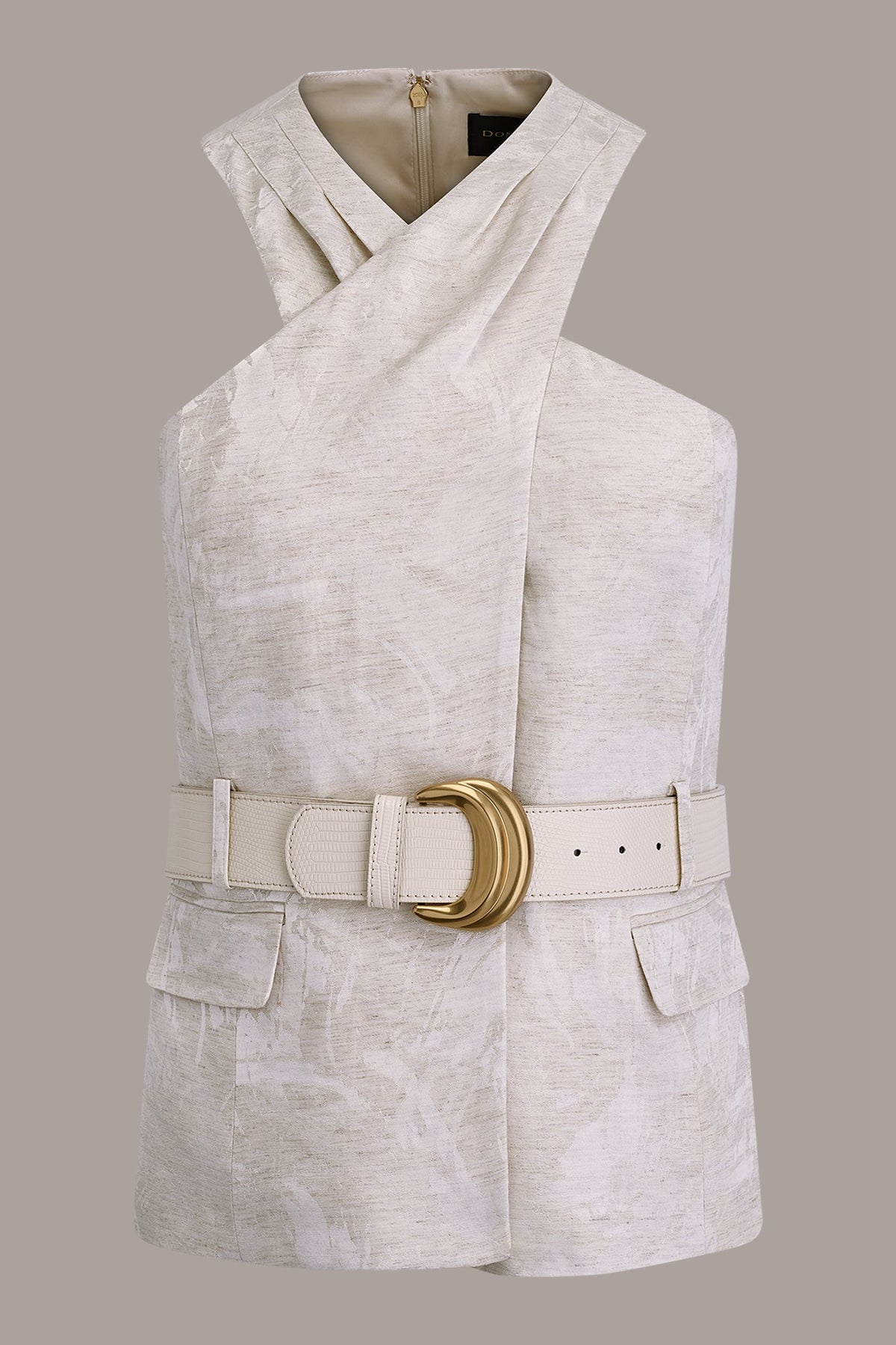 Donna Karan CROPPED CROSSOVER SUIT VEST