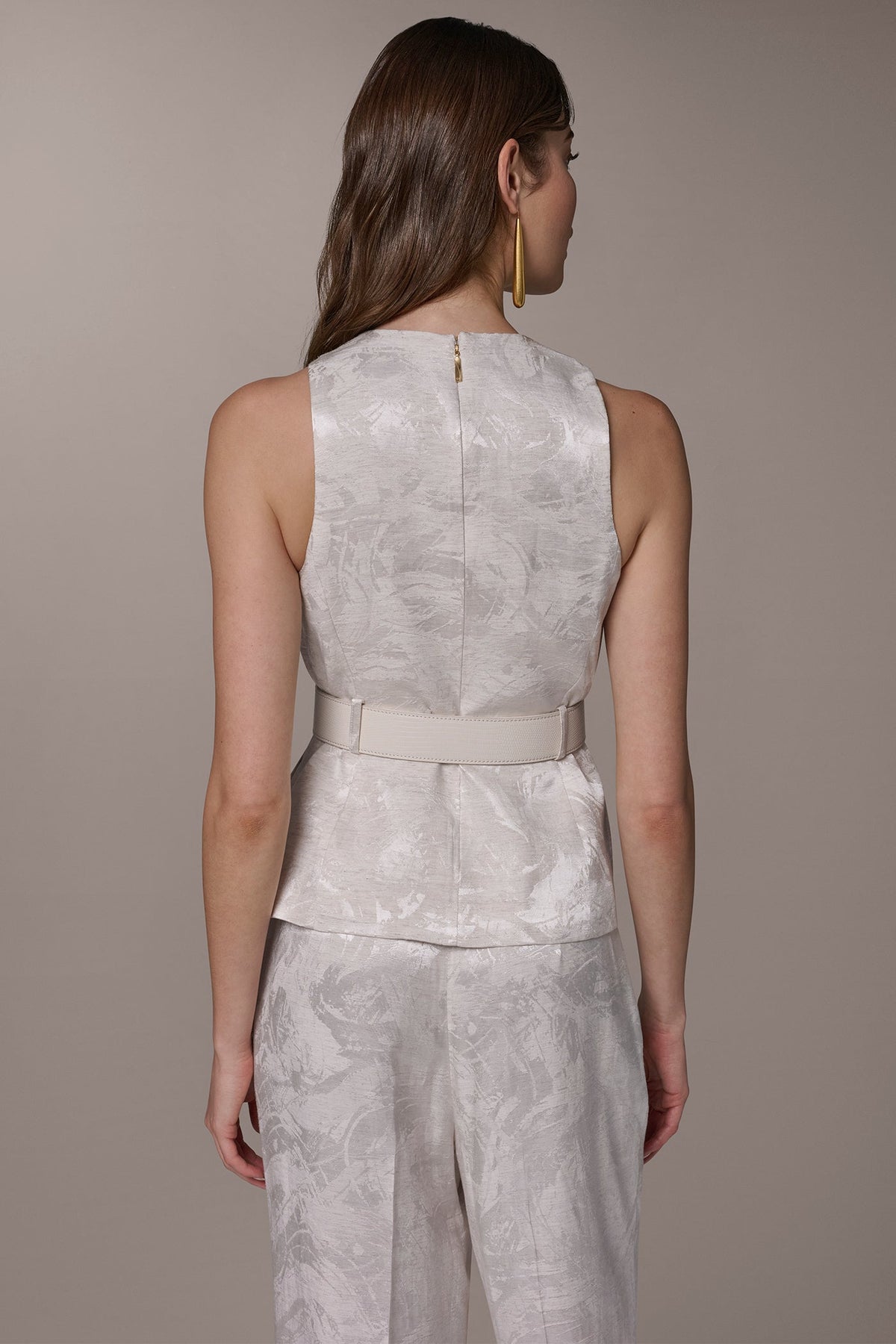 Donna Karan CROPPED CROSSOVER SUIT VEST