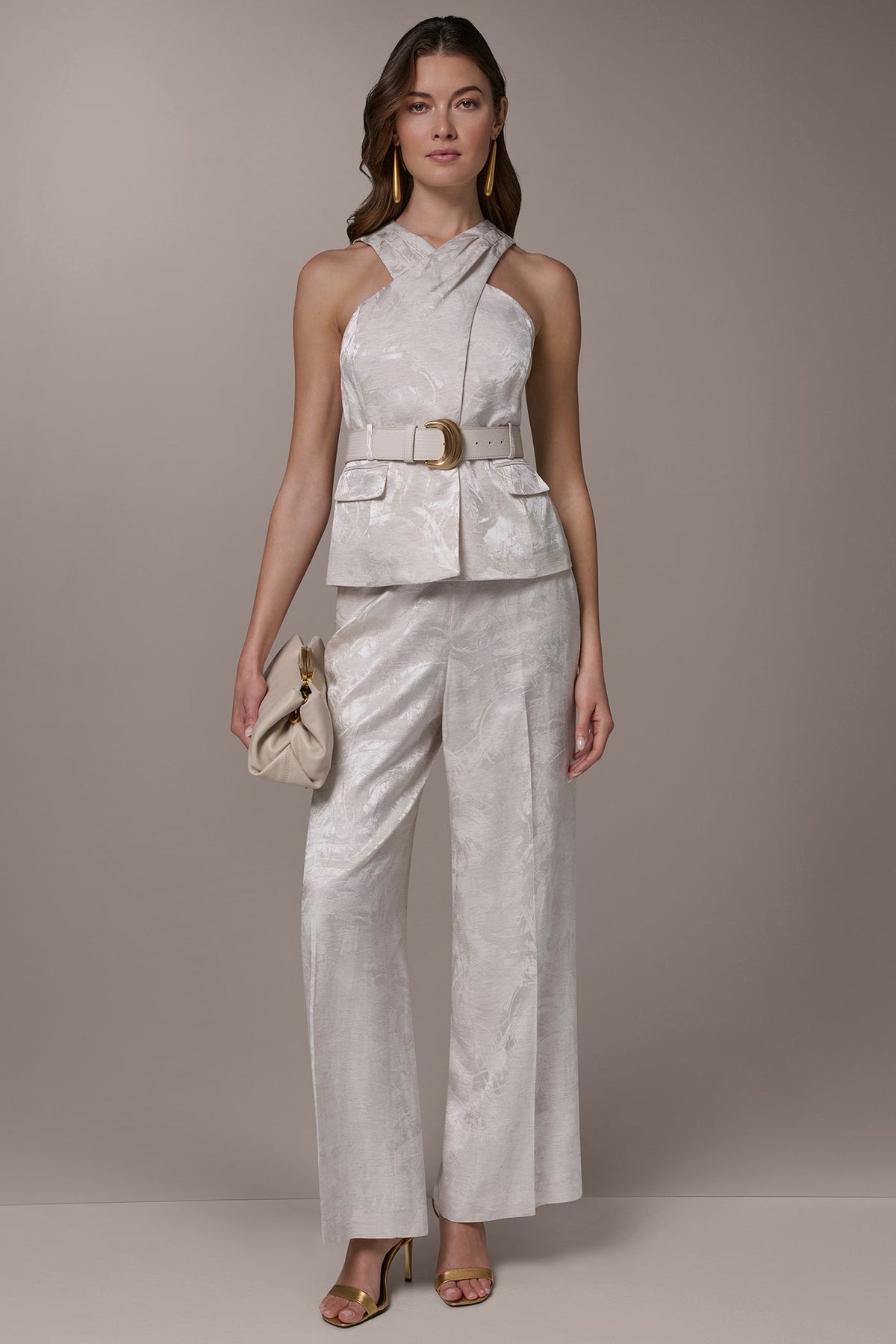 Donna Karan CROPPED CROSSOVER SUIT VEST