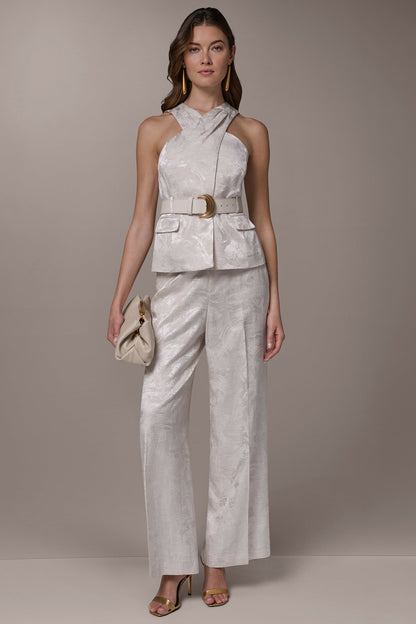 Donna Karan CROPPED CROSSOVER SUIT VEST