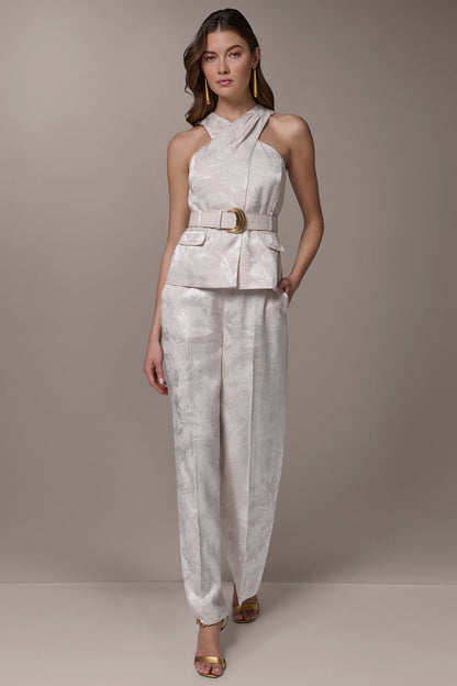 Donna Karan CROPPED CROSSOVER SUIT VEST