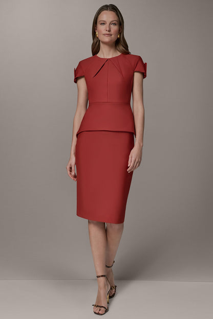 Donna Karan SHORT SLEEVE PEPLUM TOP