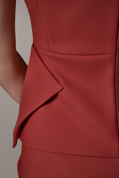 Donna Karan SHORT SLEEVE PEPLUM TOP