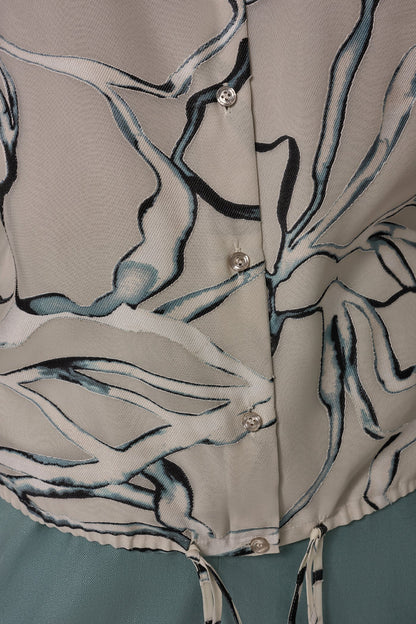 Donna Karan BURNOUT DRAWSTRING HEM BLOUSE