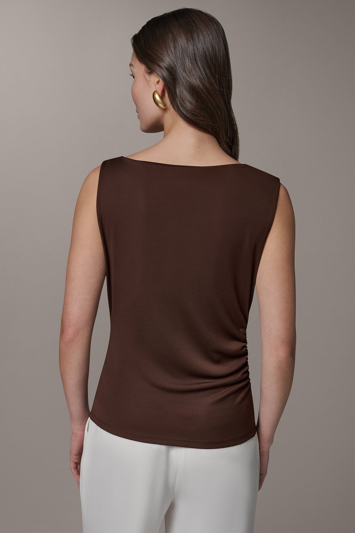 Donna Karan SLEEVELESS COWL-NECK TOP