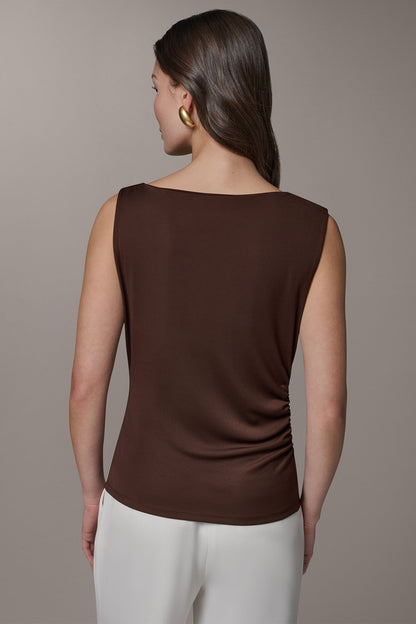 Donna Karan SLEEVELESS COWL-NECK TOP