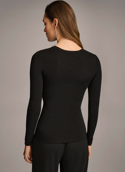 Donna Karan RUCHED DETAIL TOP