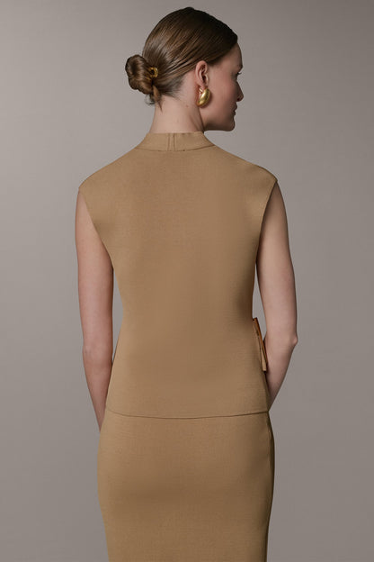 Donna Karan V-NECK WRAP-EFFECT TOP