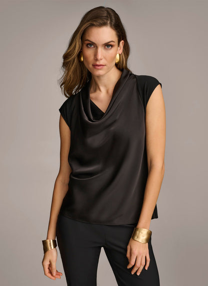 Donna Karan SLEEVELESS COWL NECK TOP