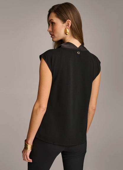 Donna Karan SLEEVELESS COWL NECK TOP
