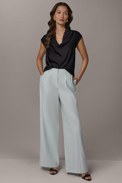 Donna Karan EXTRA HIGH-RISE PLEATED WIDE-LEG PANT